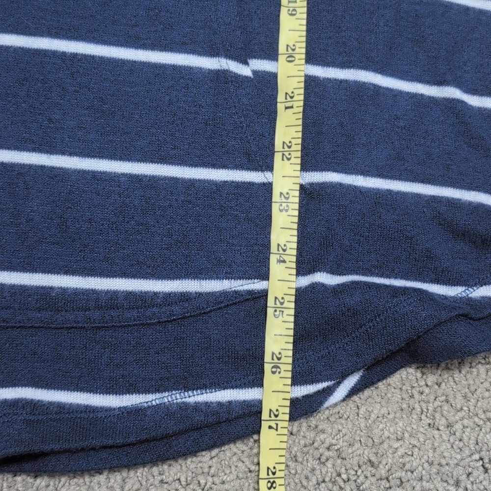 Market & Spruce Kallon Soft Brushed‎ Pullover Hoodie Navy Blue White Stripes XL - Picture 9 of 11